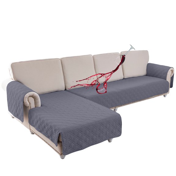 Sectional Couch Covers L Shape Sofa Cover Waterproof Reversible with Chaise Cover Durable Furniture Protector Sofa Slipcovers for Pets Dog Cat 2-Piece