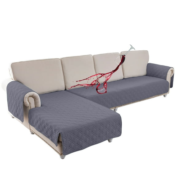 Sectional Couch Covers L Shape Sofa Cover Waterproof Reversible with Chaise Cover Durable Furniture Protector Sofa Slipcovers for Pets Dog Cat 2-Piece
