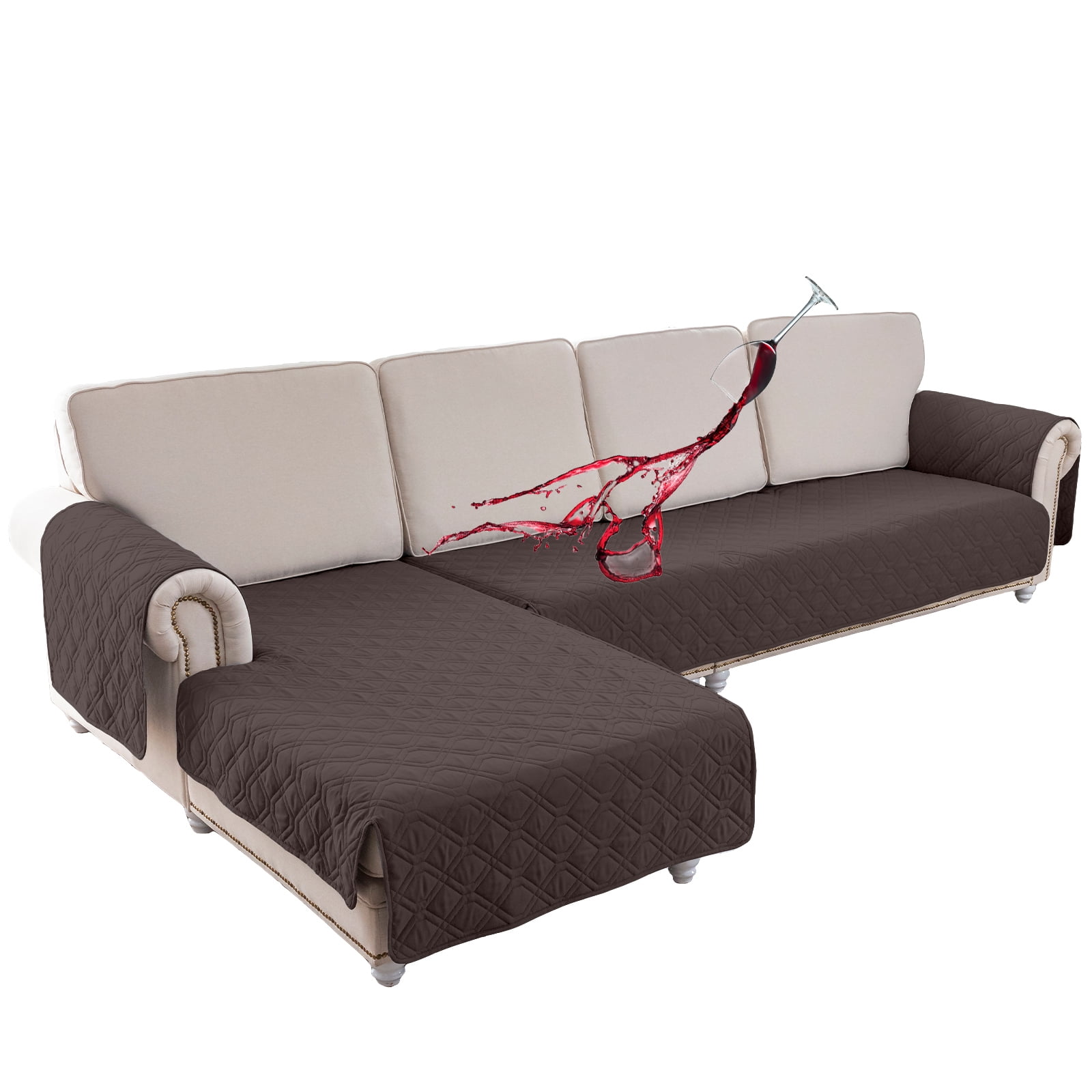 Sectional Couch Covers L Shape Sofa Cover Waterproof Reversible with ...