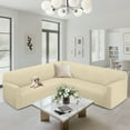 thumbnail image 1 of HDCAXKJ Sectional Couch Covers L Shaped Sofa Cover Stretch Jacquard Corner Sofa Covers for Living Room Non Slip Sectional Couch Slipcovers Furniture Protector,Large,Beige, 1 of 10