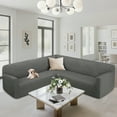 thumbnail image 1 of HDCAXKJ Sectional Couch Covers L Shaped Sofa Cover Stretch Jacquard Corner Sofa Covers for Living Room Non Slip Sectional Couch Slipcovers Furniture Protector,Extra Large,Dark Grey, 1 of 10