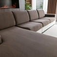 thumbnail image 1 of Sectional Couch Covers, Wear Resistant Stretch Sofa Covers Washable Soft Couch Cushion Covers Anti Slip Furniture Protector Sofa Slipcovers for Pets(3 Pieces 2 Seaters+1 Chaise, Brown), 1 of 14