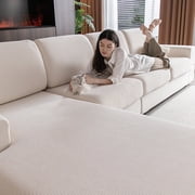 Ohsio Sectional Couch Covers, Wear Resistant Stretch Sofa Covers Washable Soft Couch Cushion Covers Anti Slip Furniture Protector Sofa Slipcovers for Pets (1 Pi