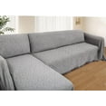 thumbnail image 1 of Sectional Couch Covers for Sectional Sofa L Shaped Sofa Cover Blanket 2 Pieces L Shape Furniture Protector for Pets Dogs (Light Grey, Large), 1 of 17