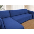 thumbnail image 1 of Sectional Couch Covers for Sectional Sofa L Shaped Sofa Cover Blanket 2 Pieces L Shape Furniture Protector for Pets Dogs(Navy, XX-Large), 1 of 17