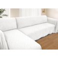 thumbnail image 1 of Sectional Couch Covers for Sectional Sofa L Shaped Sofa Cover Blanket 2 Pieces L Shape Furniture Protector for Pets Dogs (White, Large), 1 of 17