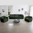 thumbnail image 1 of Sectional Couches for Living Room, 4-Seater Convertible Comfy Cloud Couches Set with Deep Seat and Comfortable Backrest, DIY Combination, Chenille Fabric for Living Room Apartment, Green, 1 of 8