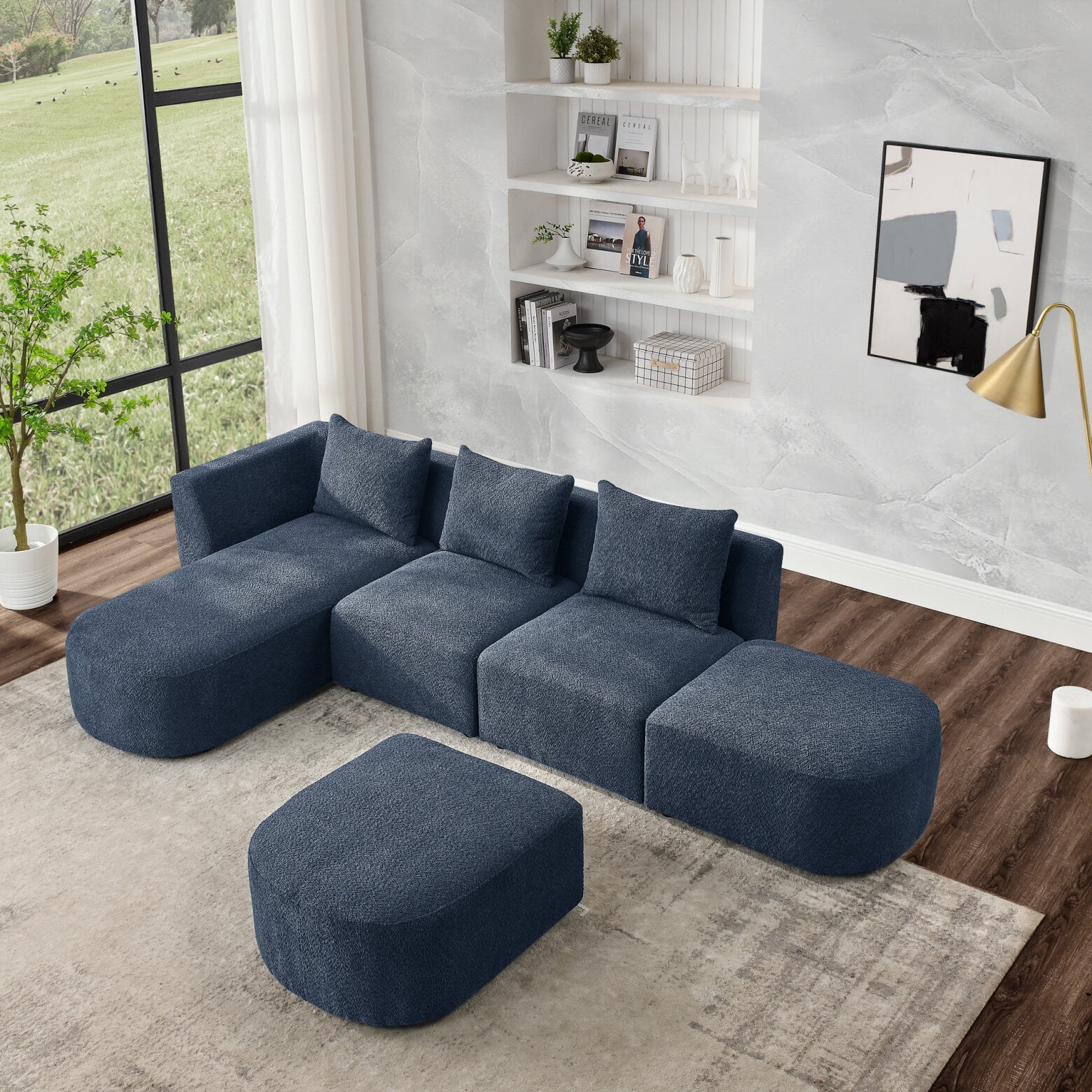 Sectional Couches Sofa, Modern LShaped Couch with Left Side Chaise and