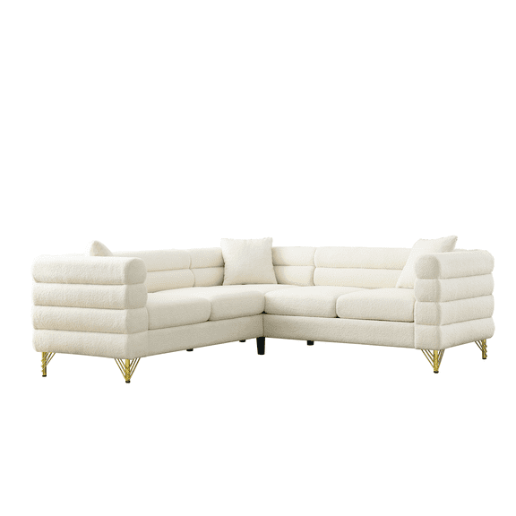 Sectional Couches for Living Room, L Shaped Sofa Couch 81.5 Inch Sectional Couch 5-Seater Corner Sofas with 3 Cushions for Small Apartment