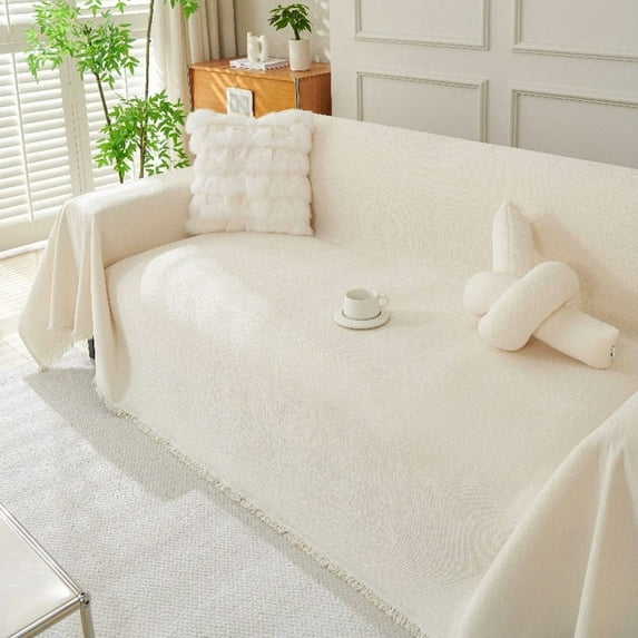 Sectional Cover Couch, Sofa Cover Couch Covers for Sofa, Couch Sofa Covers for 3 Cushion Couch Sofa, Non Slip Soft Couch Sofa Cover, Couch Cover for Dogs Washable Furniture Protector, 71"x134", Beige