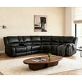 thumbnail image 1 of Sectional Recline Sofa, Manual PU Leather Sectional Couches for Living Room, Modular 109" Width Reclining Sofa Livingroom Furniture Sets, 1 of 10