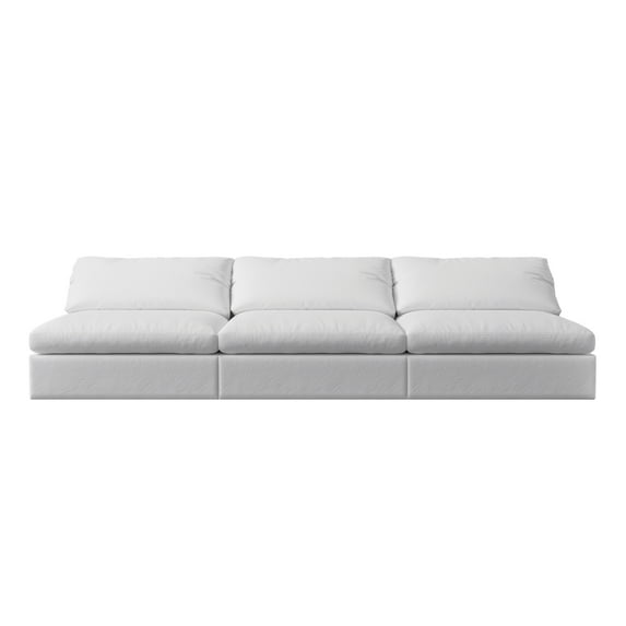 Sectional Sofa 3-Seater Modular Armless Sofa Set Free Combination Soft Couches Lounge for Home Apartment,Off-white