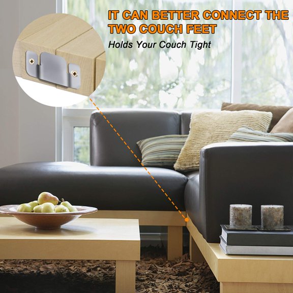 Sectional Sofa Connector Brackets, Furniture Connectors with Screws 4 Pieces