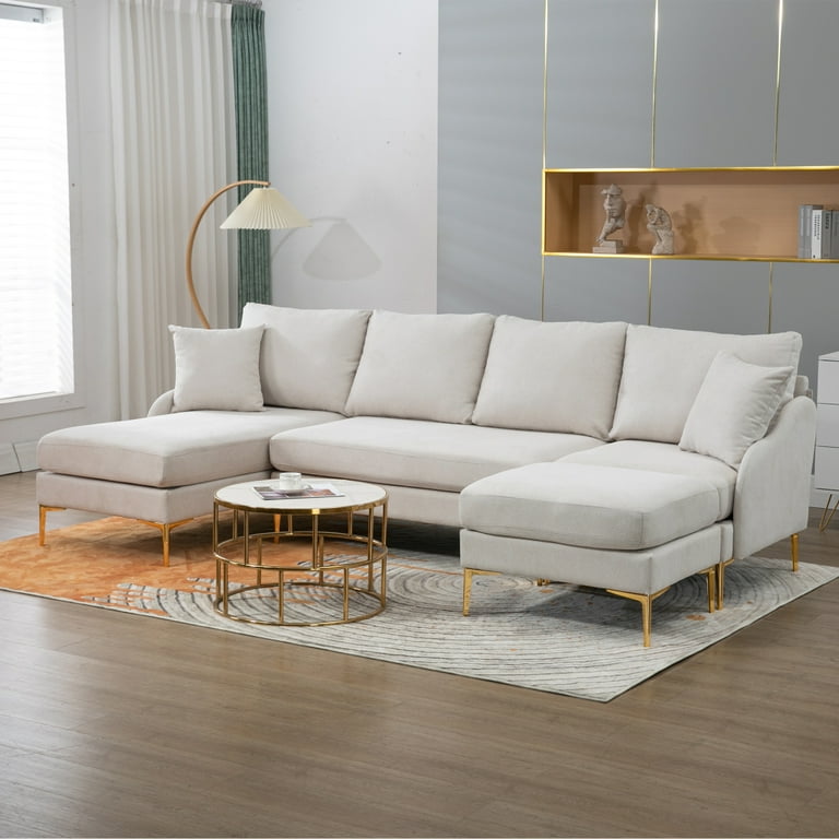 Reversible Left or Right Chaise Sectional Sofa Set U-shape 4