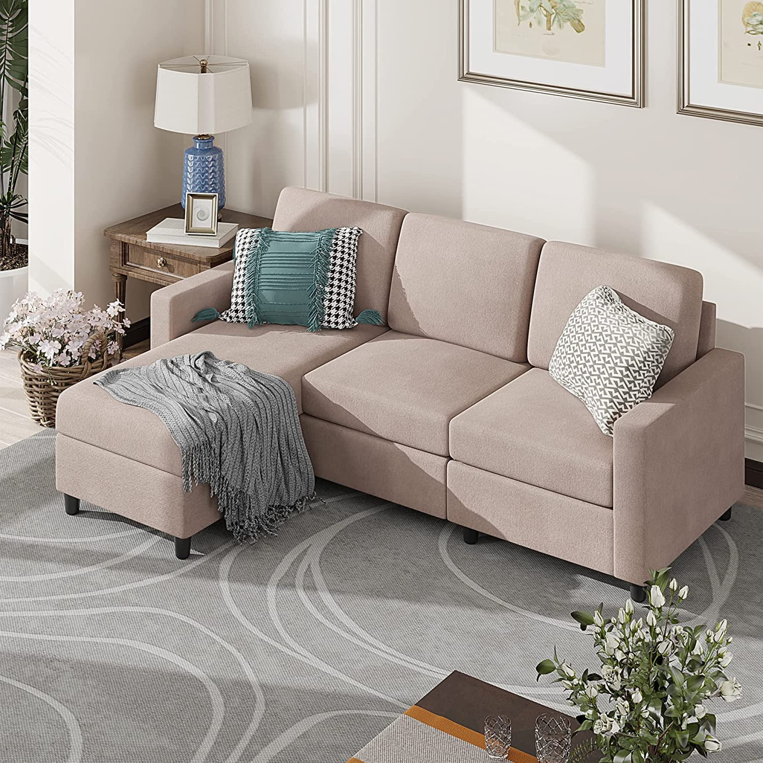 Sectional Sofa Couch LShaped Convertible Couches for Living Room Sets