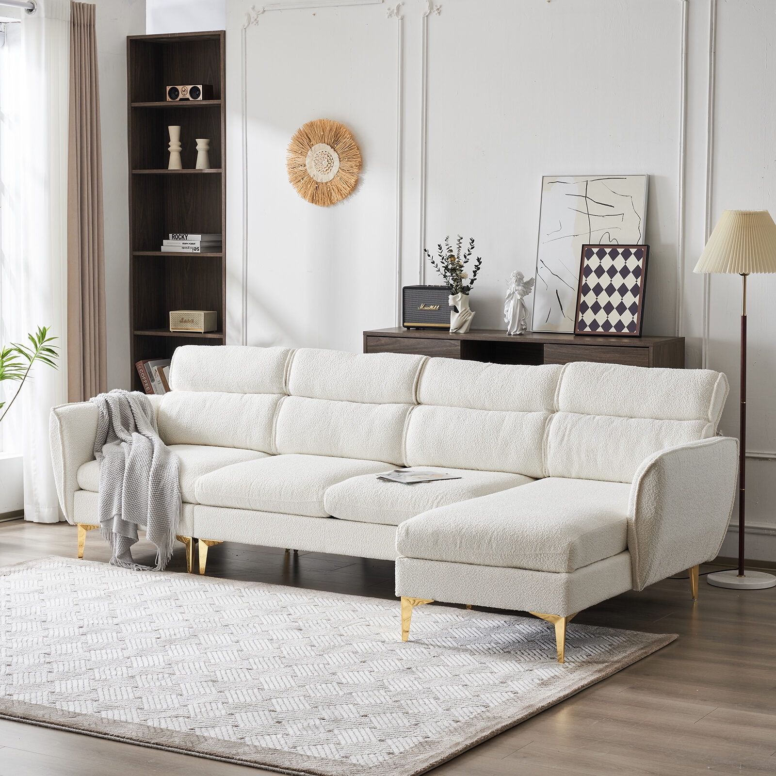 Sectional Sofa Couch, LShaped Couches with Chaise Lounge and Armrest