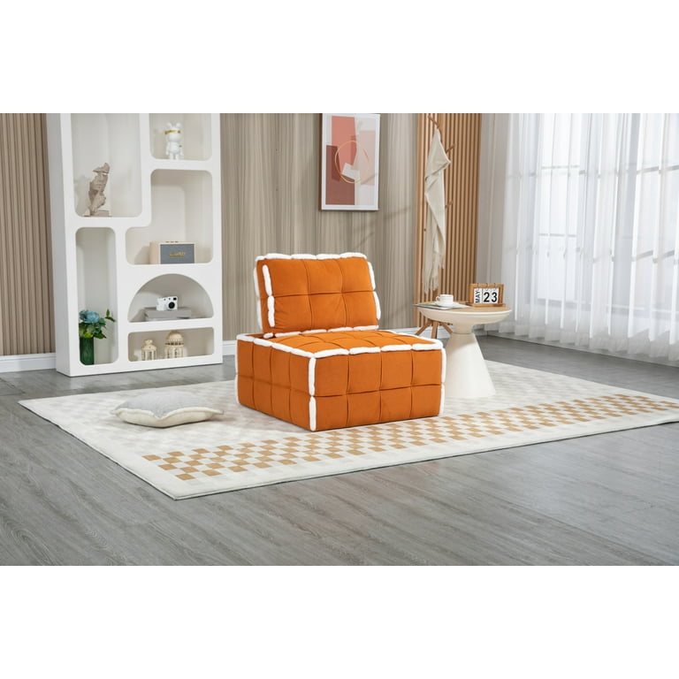 Sectional Sofa Couch, Modular Square Floor Armless Lazy Sofa with