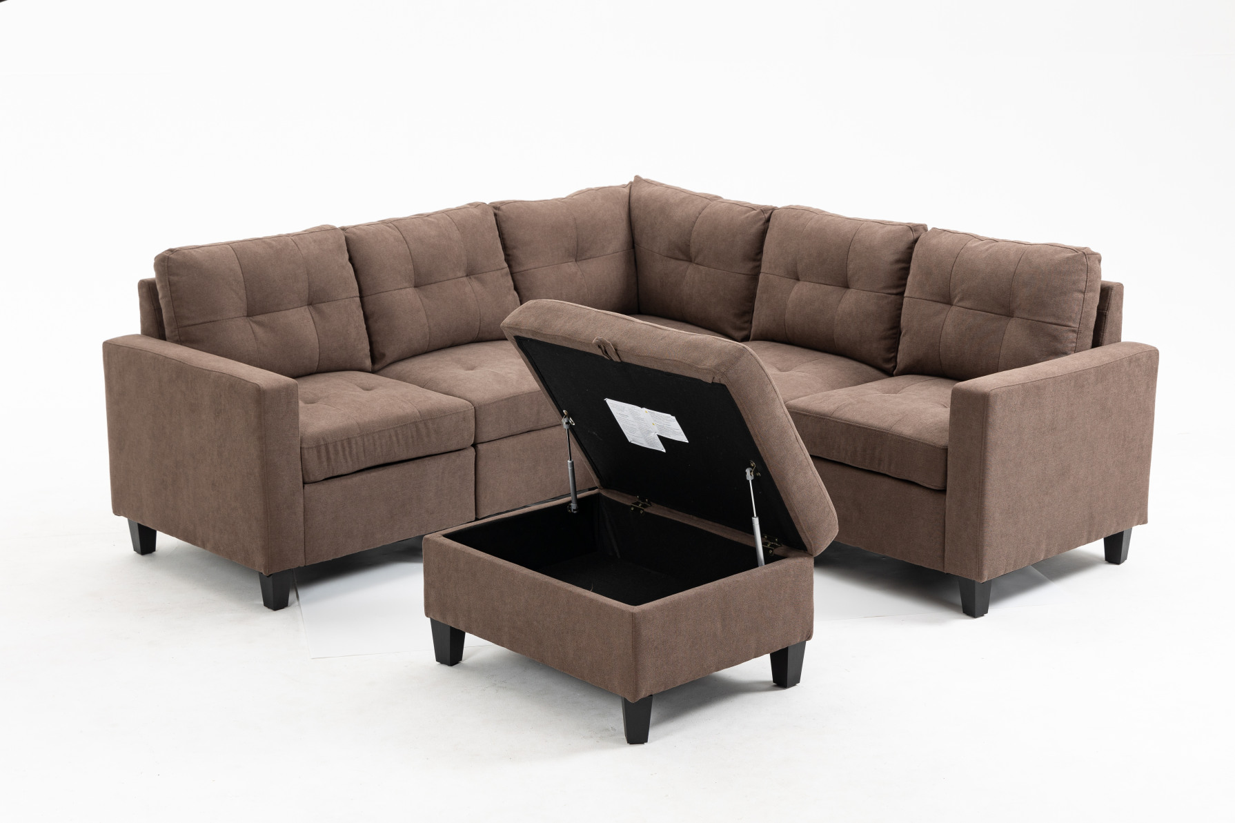 Sectional Sofa with Detachable Backrest Cushion, L Shaped Modular