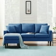 thumbnail image 1 of Sectional Sofa Left Hand Facing,with 2 Pillows,Navy Blue,Fabric,3-seater:77.16” x 28.74” x 35”H, 1 of 5