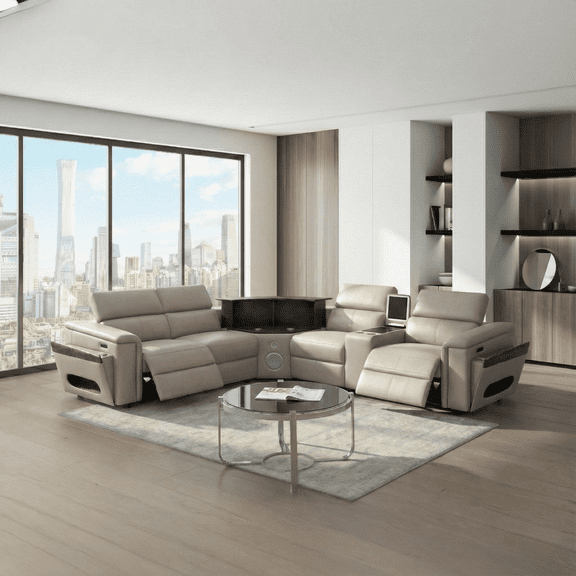 Sectional Sofa Nova Modern Style with Console Fridge Wedge Bluetooth speaker