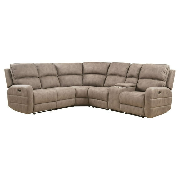 ACME Olwen Power Motion Sectional Sofa, Mocha Nubuck