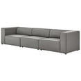 thumbnail image 1 of Sectional Sofa Set, Faux Vegan Leather, Grey Gray, Modern Contemporary Urban Design, Living Lounge Room Hotel Lobby Hospitality, 1 of 10
