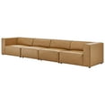 thumbnail image 1 of Sectional Sofa Set, Faux Vegan Leather, Tan, Modern Contemporary Urban Design, Living Lounge Room Hotel Lobby Hospitality, 1 of 10