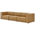 thumbnail image 1 of Sectional Sofa Set, Faux Vegan Leather, Tan, Modern Contemporary Urban Design, Living Lounge Room Hotel Lobby Hospitality, 1 of 10