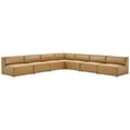 thumbnail image 1 of Sectional Sofa Set, Faux Vegan Leather, Tan, Modern Contemporary Urban Design, Living Lounge Room Hotel Lobby Hospitality, 1 of 10