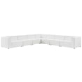thumbnail image 1 of Sectional Sofa Set, Faux Vegan Leather, White, Modern Contemporary Urban Design, Living Lounge Room Hotel Lobby Hospitality, 1 of 10