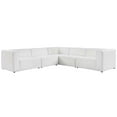 thumbnail image 1 of Sectional Sofa Set, Faux Vegan Leather, White, Modern Contemporary Urban Design, Living Lounge Room Hotel Lobby Hospitality, 1 of 10