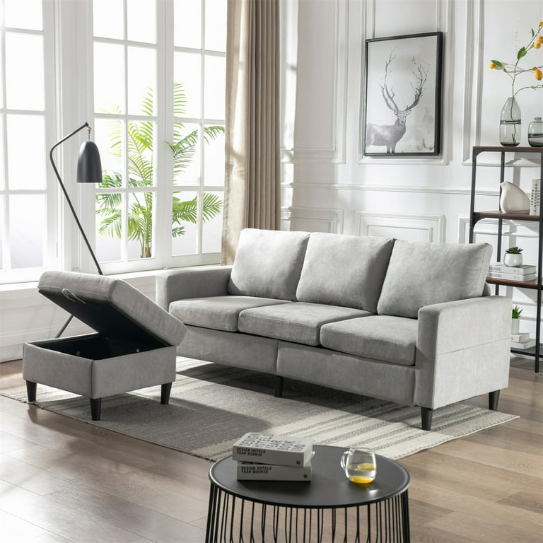 3 seater discount sofa with footrest