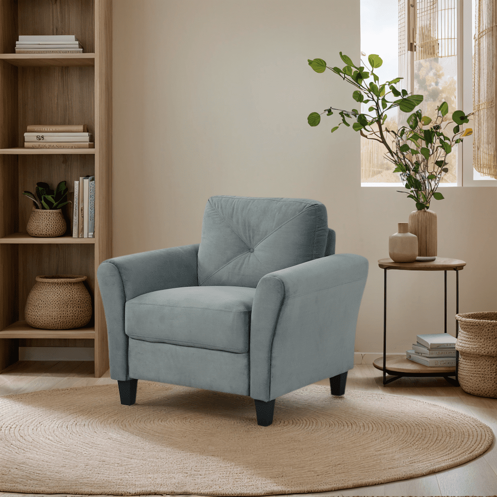 Sectional Sofa, Velvet Sofa, Convertible Sofa with Modular Design and Detachable Cushions, High Grade Sponge Filling, Gray Velvet Upholstery, for Living Room and Small Spaces