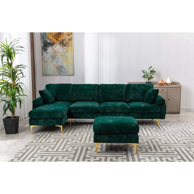 Emerald Green Velvet Sectional Sofa | Cabinets Matttroy