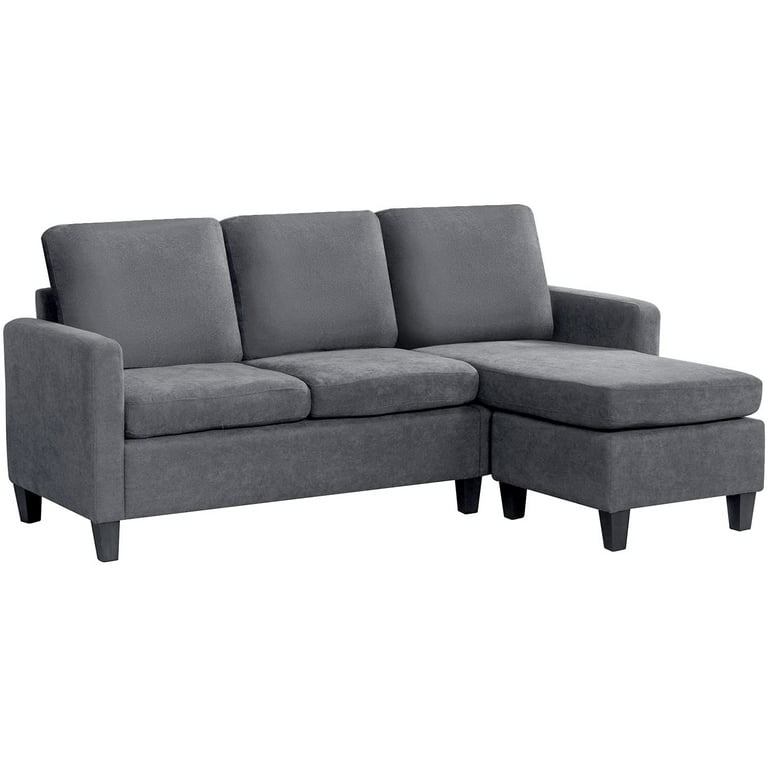 FDW Sofa Sectional Sofa Furniture Set Futon Sofa Modern Convertible L Shaped Grey