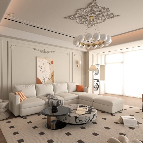 Sectional Sofa with Flexible Combination / Spacious Seating for Living Room