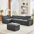 thumbnail image 1 of Sectional Sofa with Ottoman and Storage Function / Ideal for Apartment and Magazine Storage, 1 of 6