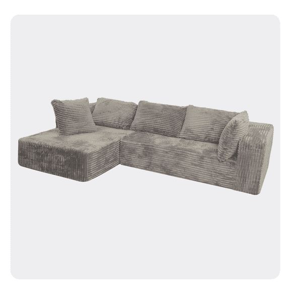 Sectional Sofas Modular Sectional Sofa with Chaise, Modern L Shaped Cloud Couch with Deep Seat, Sectional Couches for Living Room, Bedroom, Office, Light Grey,Large Sectional Couches
