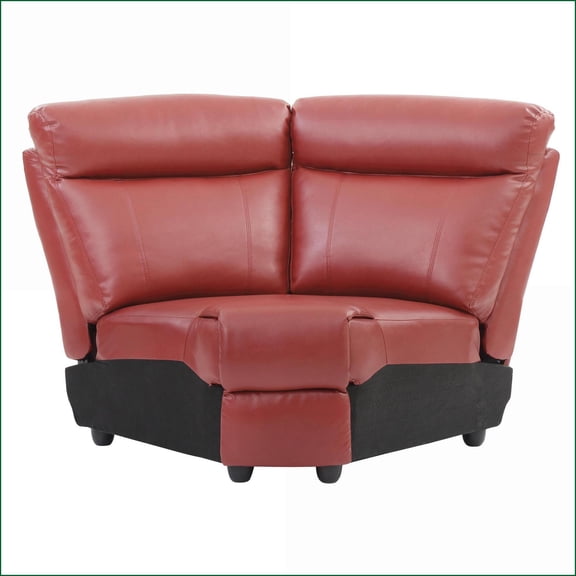 Sectional Wedge, Crimson Red PU Leather 40"H x 66"W x 37"D Versatile Convertible | Crimson Red | PU Leather