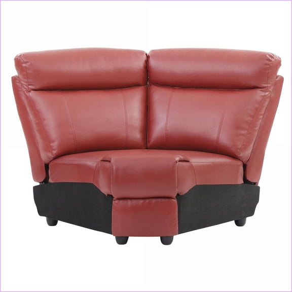 Sectional Wedge, Crimson Red PU Leather, 40"H x 66"W x 37"D | Versatile Seating | Easy Clean