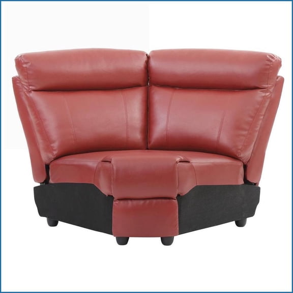 Sectional Wedge Sofa | 40"H x 66"W x 37"D | Red | PU