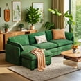 thumbnail image 1 of Sectional sofa,Lofka 110.2" L Shaped Cloud Sectional couch with Ottoman and Deep Seat, Upholstered couches for Living Room, Bedroom and Apartment, Green couch, 1 of 12