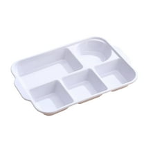 Sectioned Dinner Plates, 5-Compartment Microwave Safe Meal Trays, BPA-Free Plastic Divided Plates for Family, Party, and Restaurant Style Dining, Dishwasher Safe