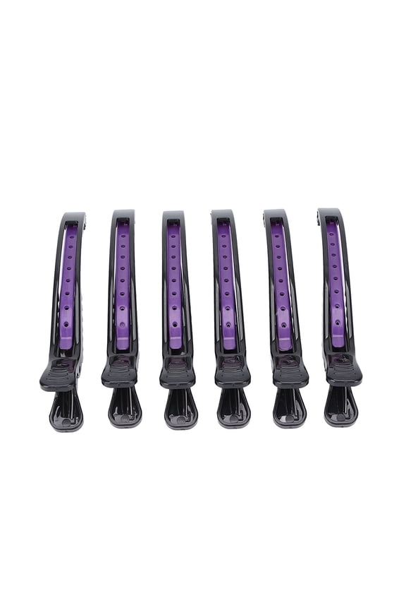 Sectioning Clip, Duckbill Hair Clip 6pcs Multi Purpose For Women For Hair Salon For Haircut Makeup Black+Purple