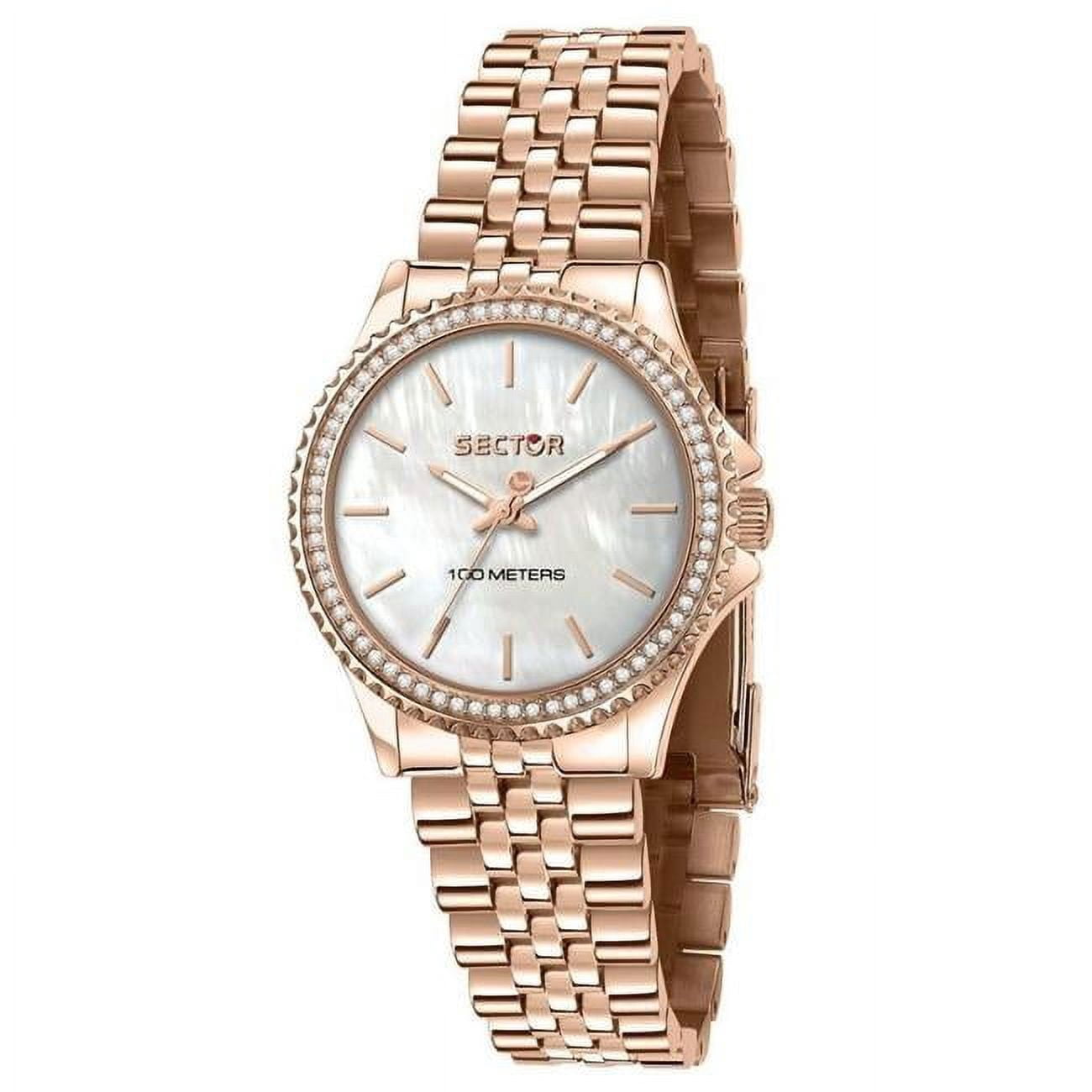 Sector 230 Just Time Rose Gold Stainless Steel Mother of Pearl Dial ...