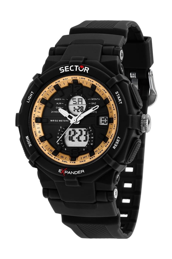 Sector Ex-09 Silicone Strap Black Dial Quartz R3251296004 Men's Watch
