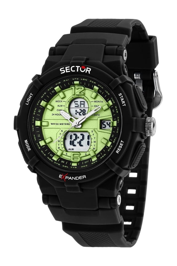 Sector Ex-09 Silicone Strap Green Dial Quartz R3251296002 Men's Watch