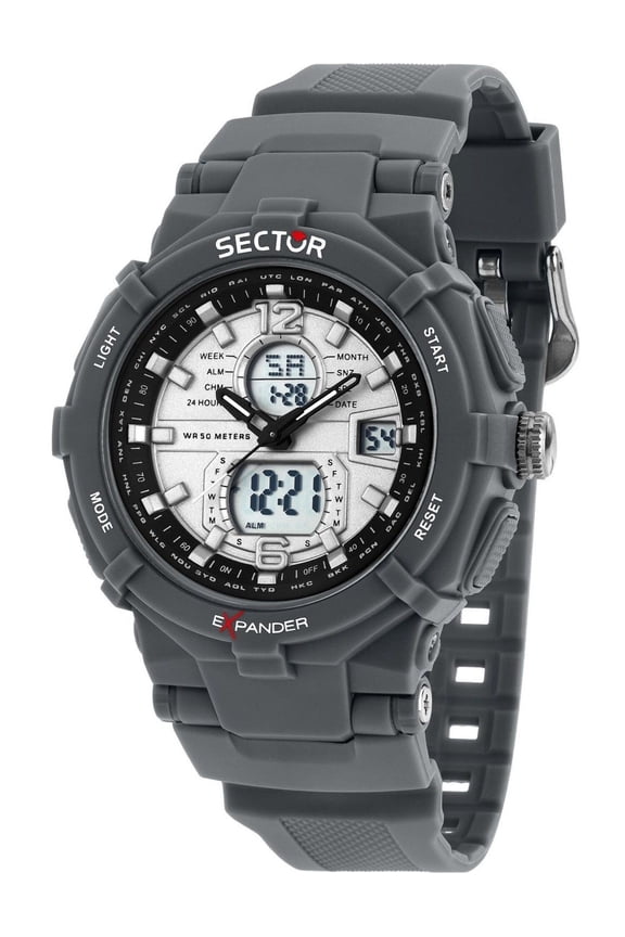 Sector Ex-09 Silicone Strap Silver Dial Quartz R3251296003 Men's Watch