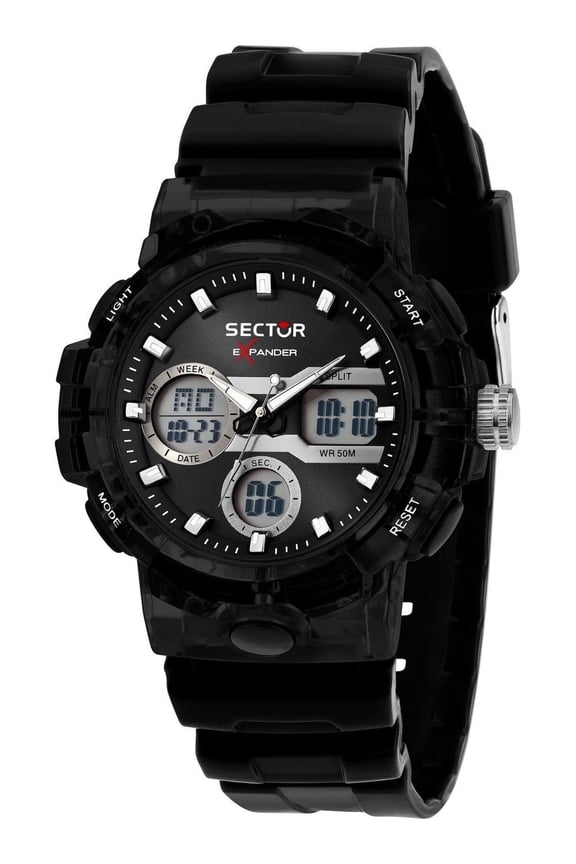Sector Ex-46 Silicone Strap Black Dial Quartz R3251242505 Men's Watch