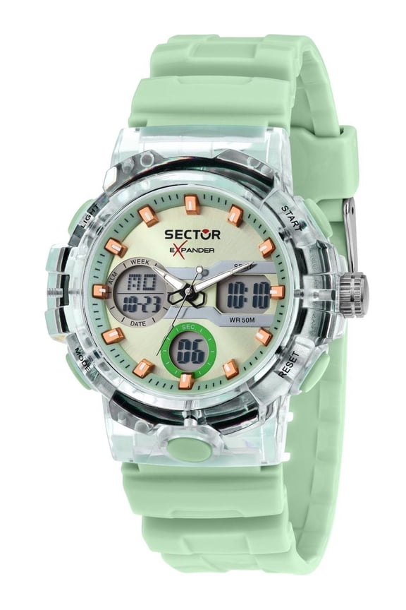 Sector Ex-46 Silicone Strap Green Dial Quartz R3251242502 Men's Watch